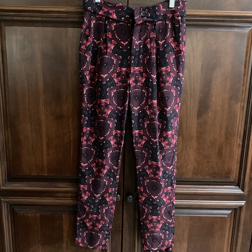 A.L.C. Patterned 100% Silk Pants